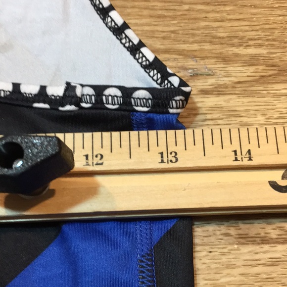 Nike Pro Top Womens Extra Small Dri Fit Blue Black Striped Athletic Running XS * - Picture 12 of 13